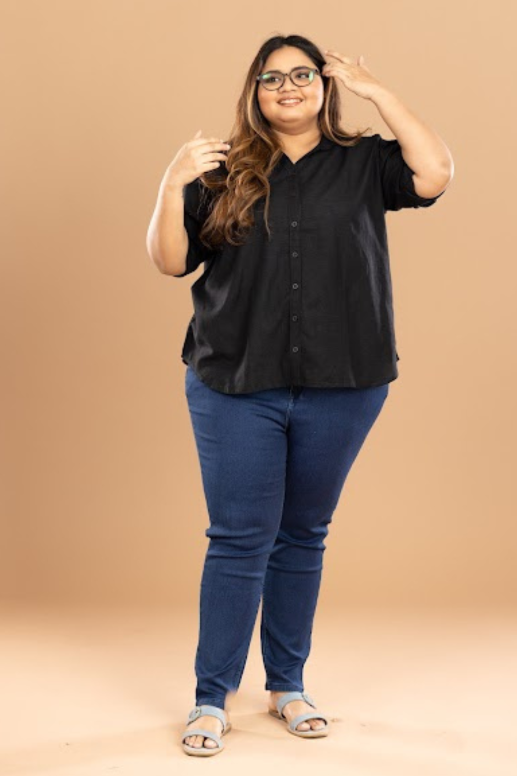 Women Plain Black Shirt