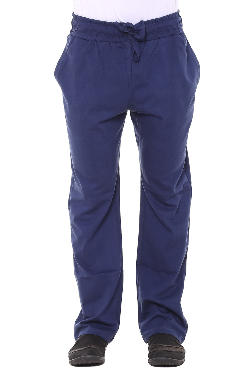 Men Plain Navy Blue Track Pant