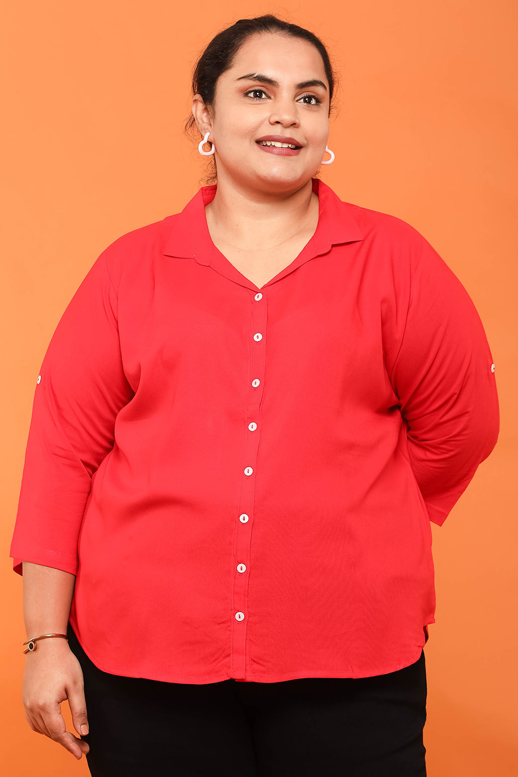 Women Plain Red Shirt