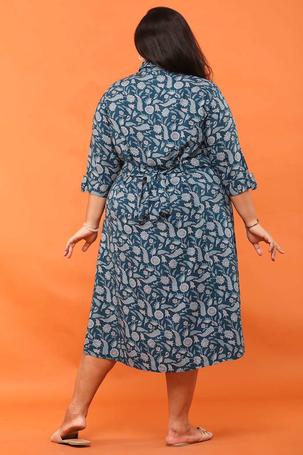 Women Printed Collar Dress