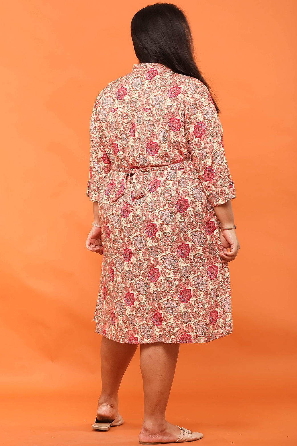 Women Collar Knee Dress