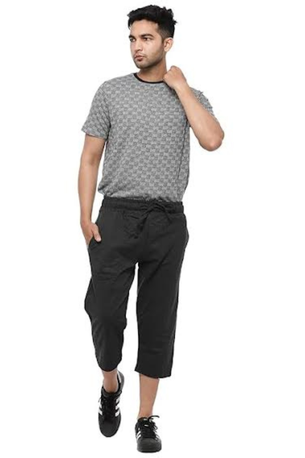 Men Dark Grey 3/4th Pant