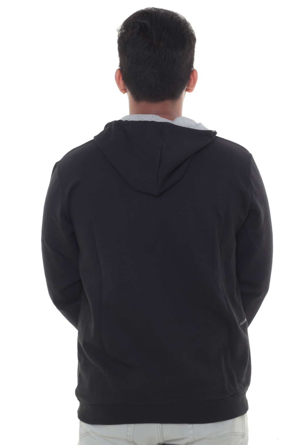 Men Plain Black Jacket