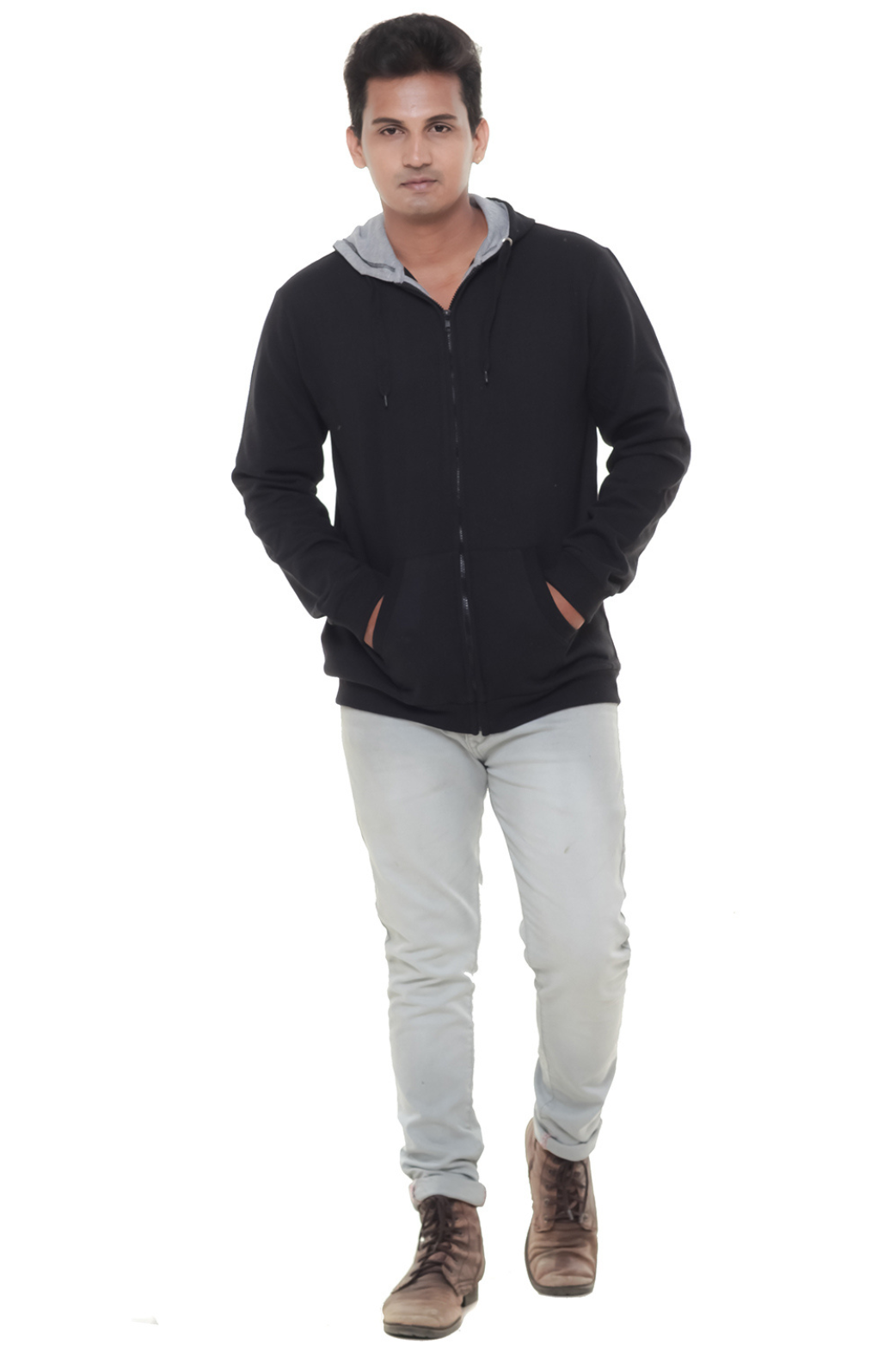 Men Plain Black Jacket