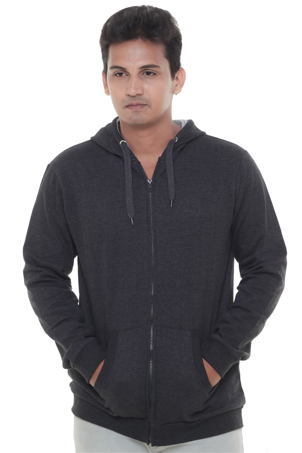 Men Plain Dk Grey Jacket