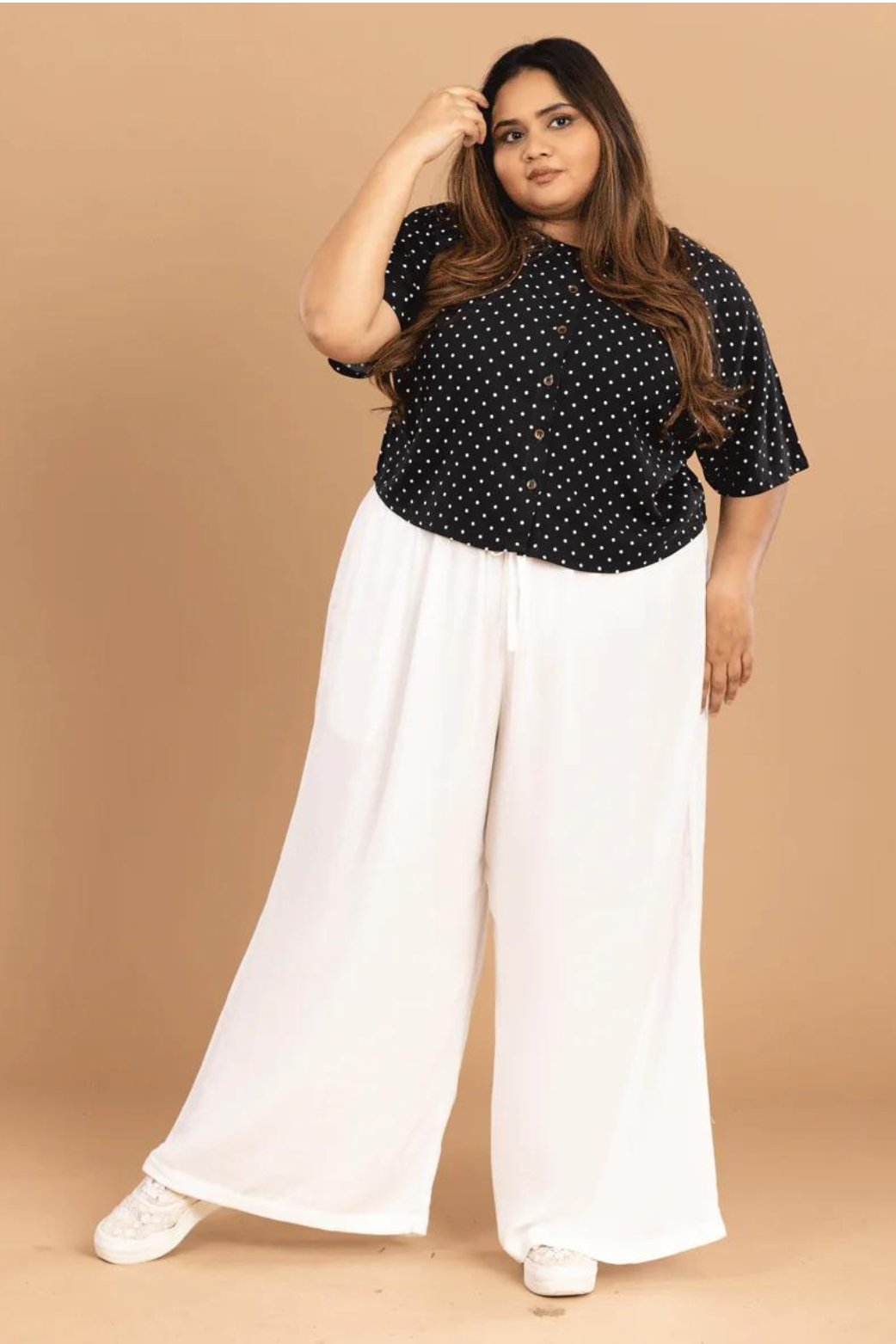 Women Plain White Palazzo Pant