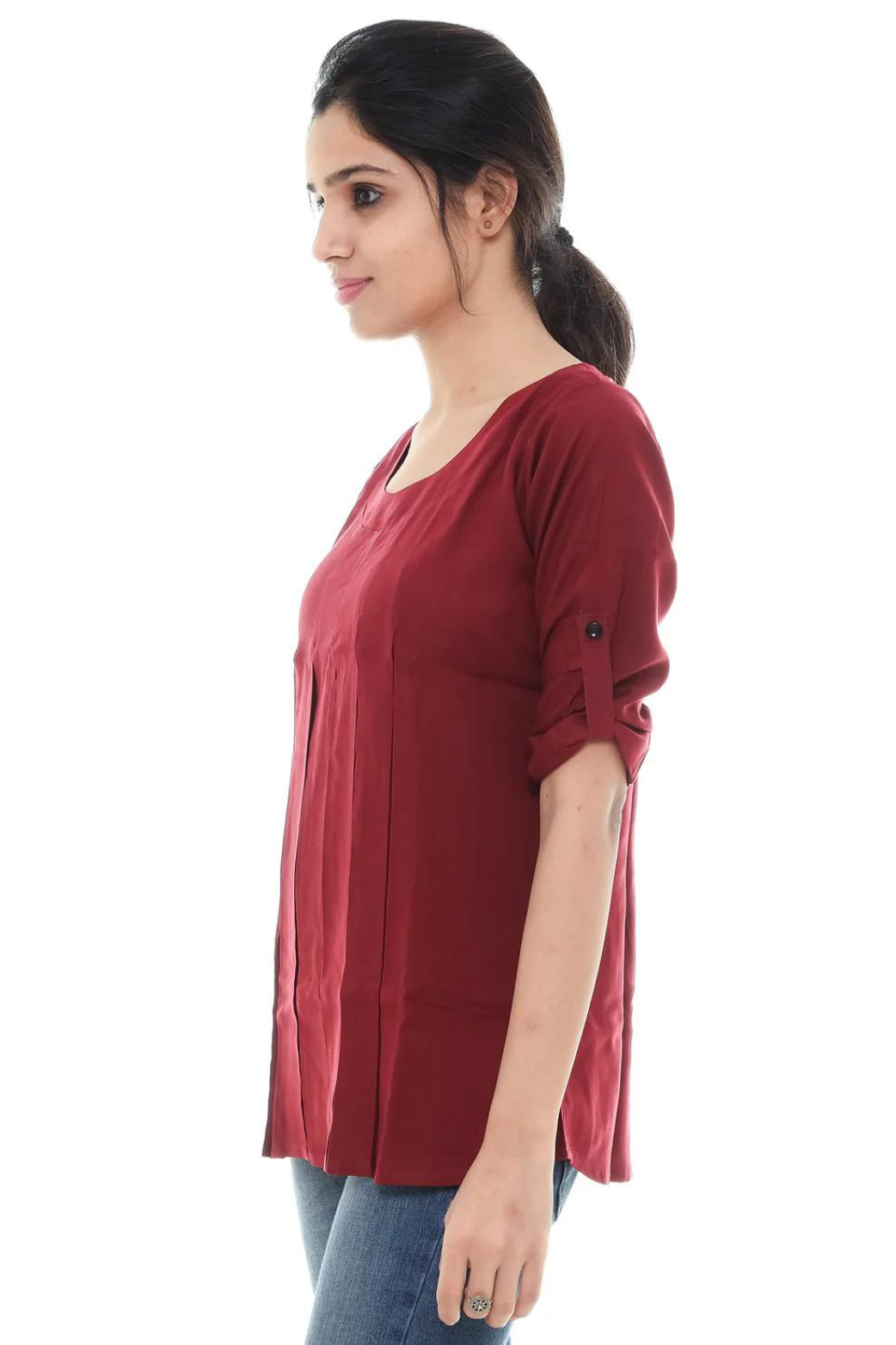 Women Round Neck Tunic Top