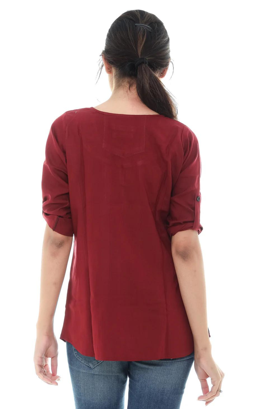 Women Round Neck Tunic Top