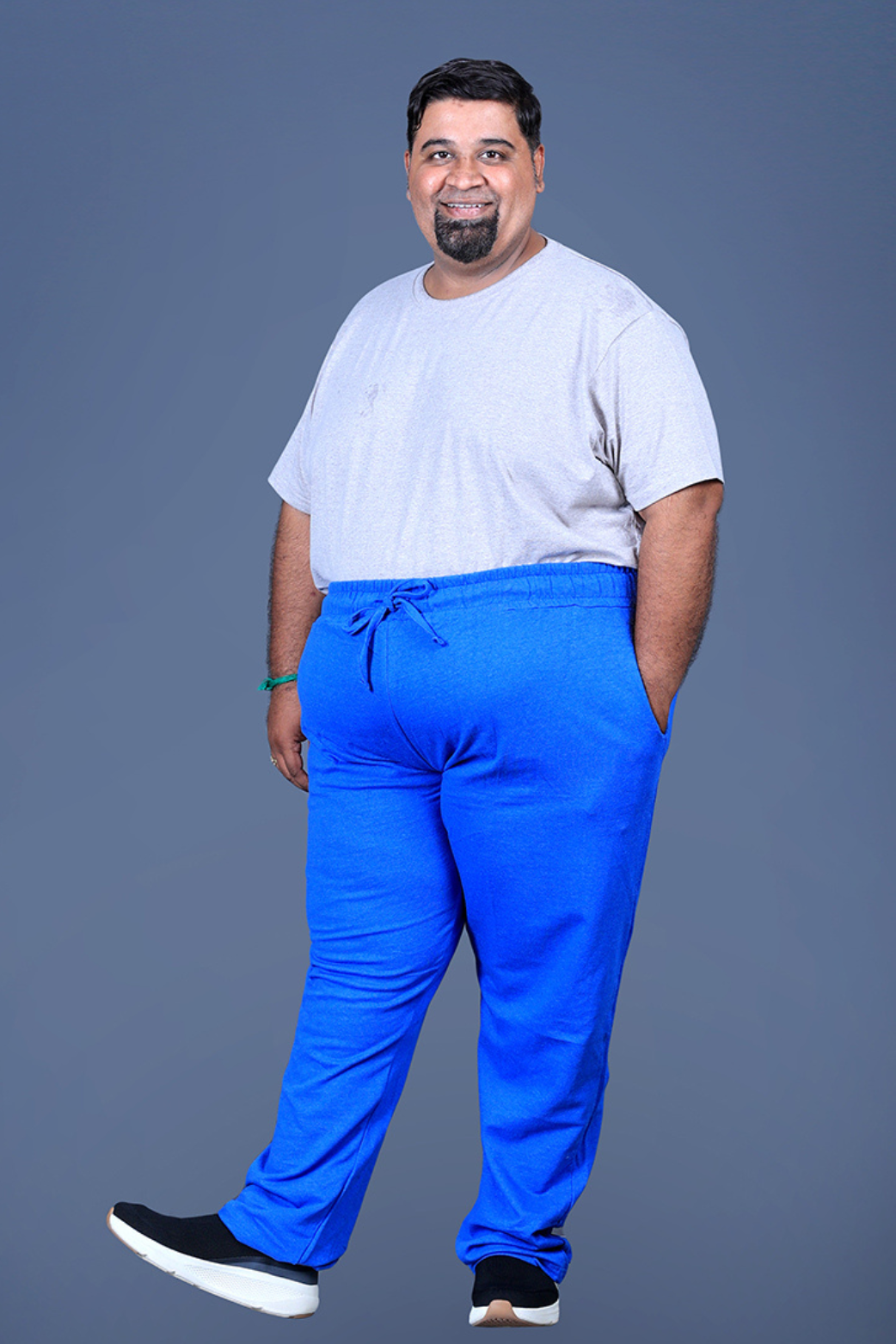 Men Plain Royal Blue Track Pant