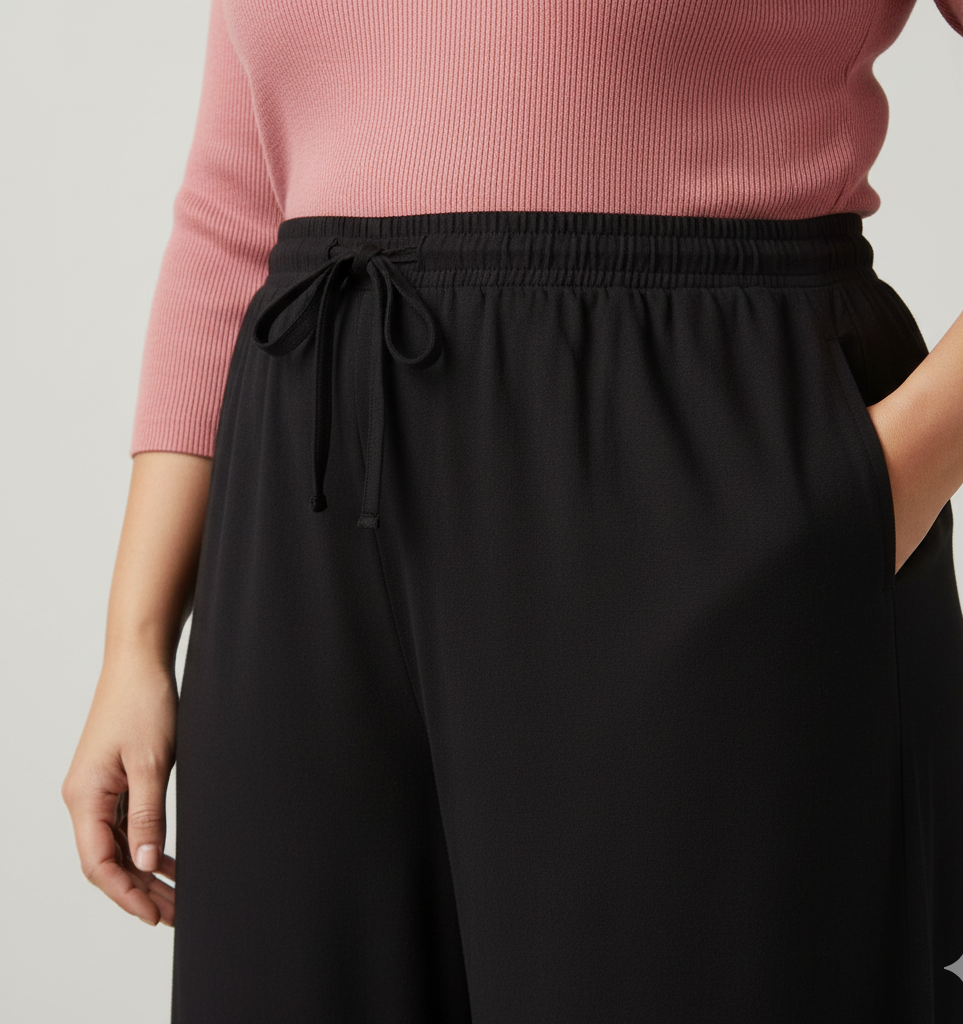 Women Plain Black Palazzo Pant