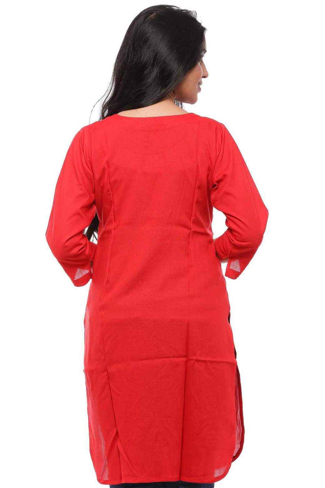 Women Round Neck Knee Length Kurta