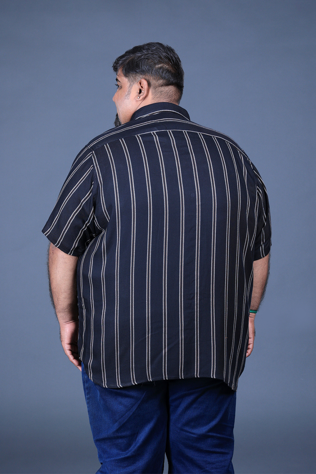 Men Black Stripes Shirt