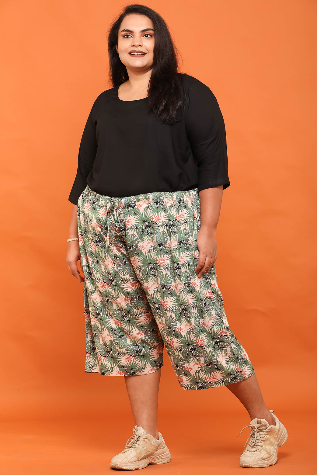 Women  Printed 3/4th Palazzo Pant