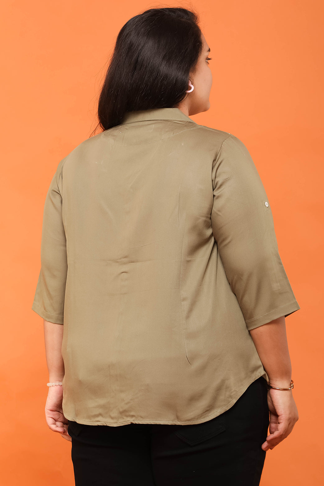 Women Plain Olive Shirt