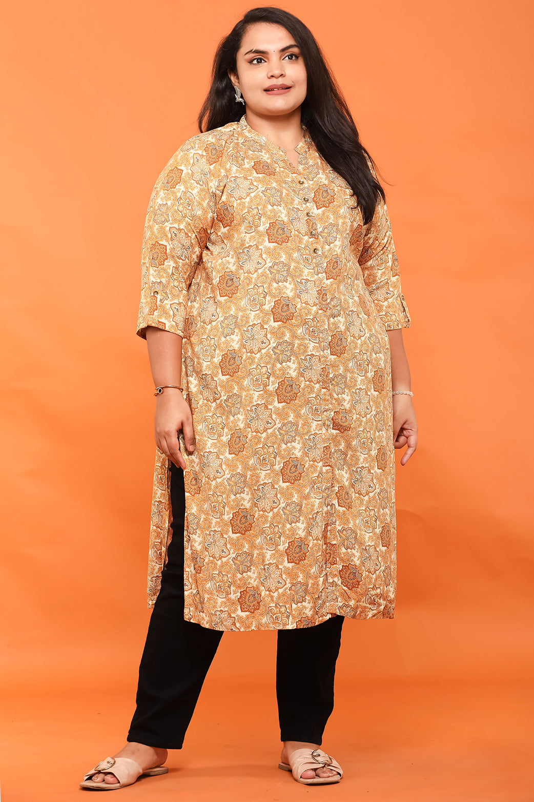 Women Flower Printed Long Kurta