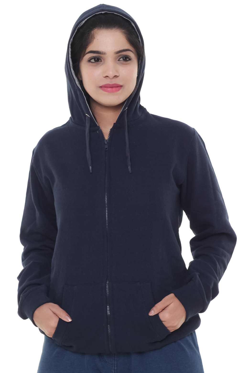 Women Plain Navy Blue Jacket