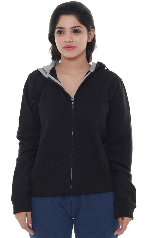 Women Plain Black Jacket