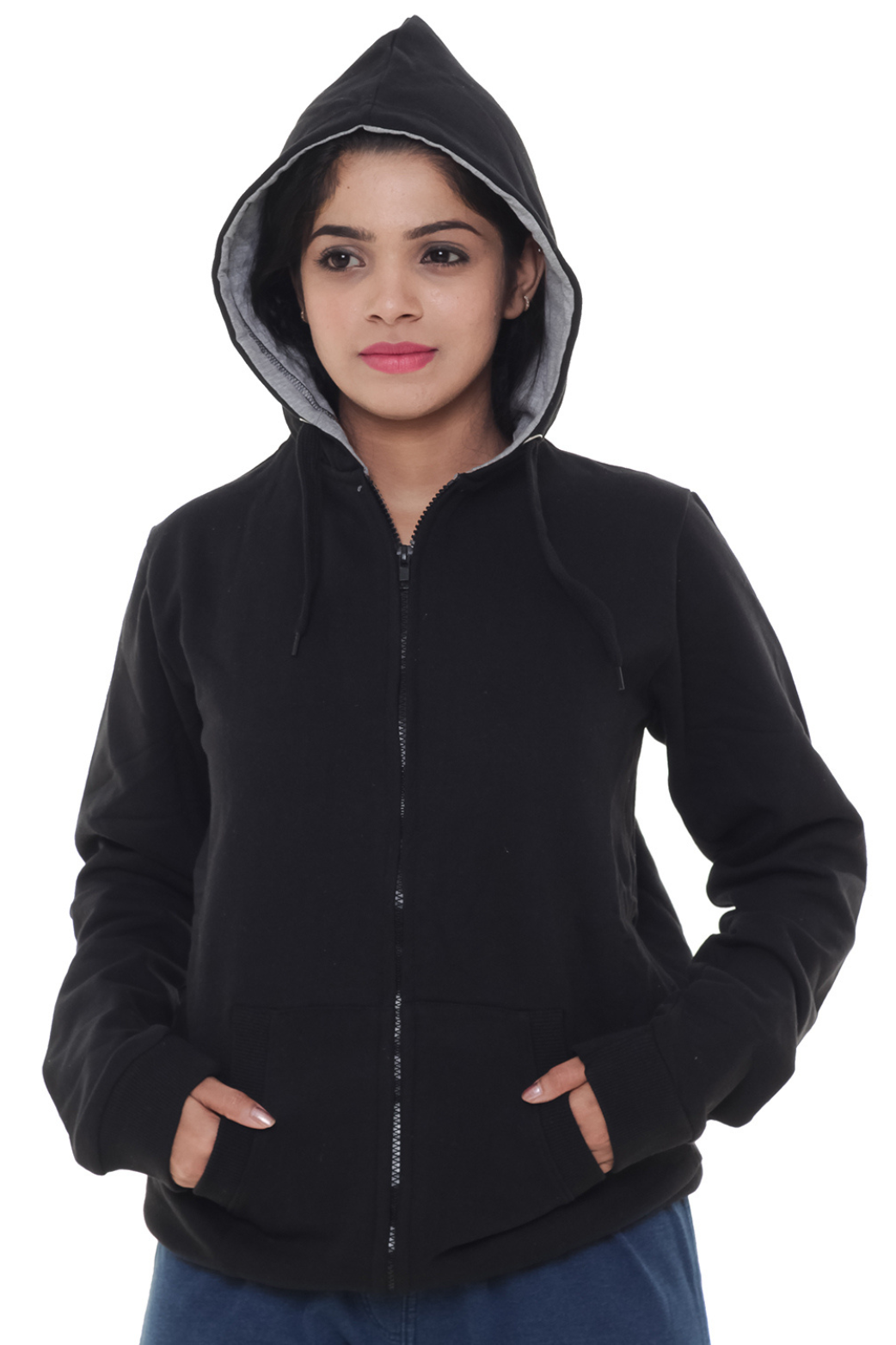 Women Plain Black Jacket