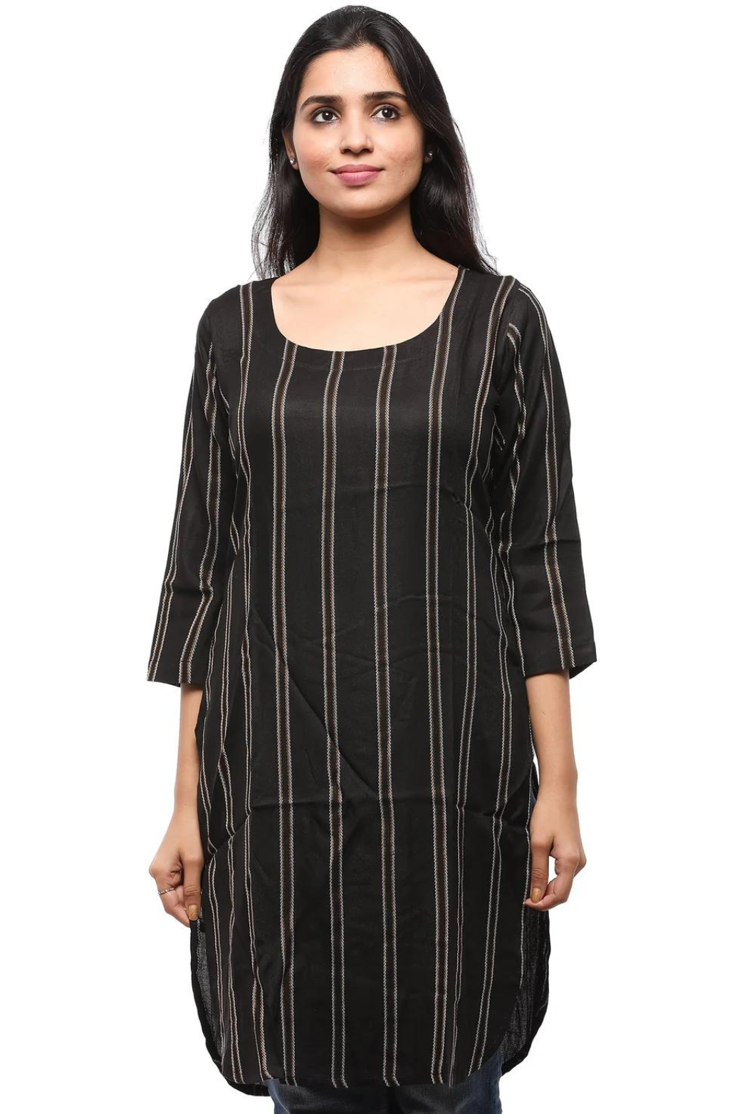 Women Round Neck Knee Length Kurta