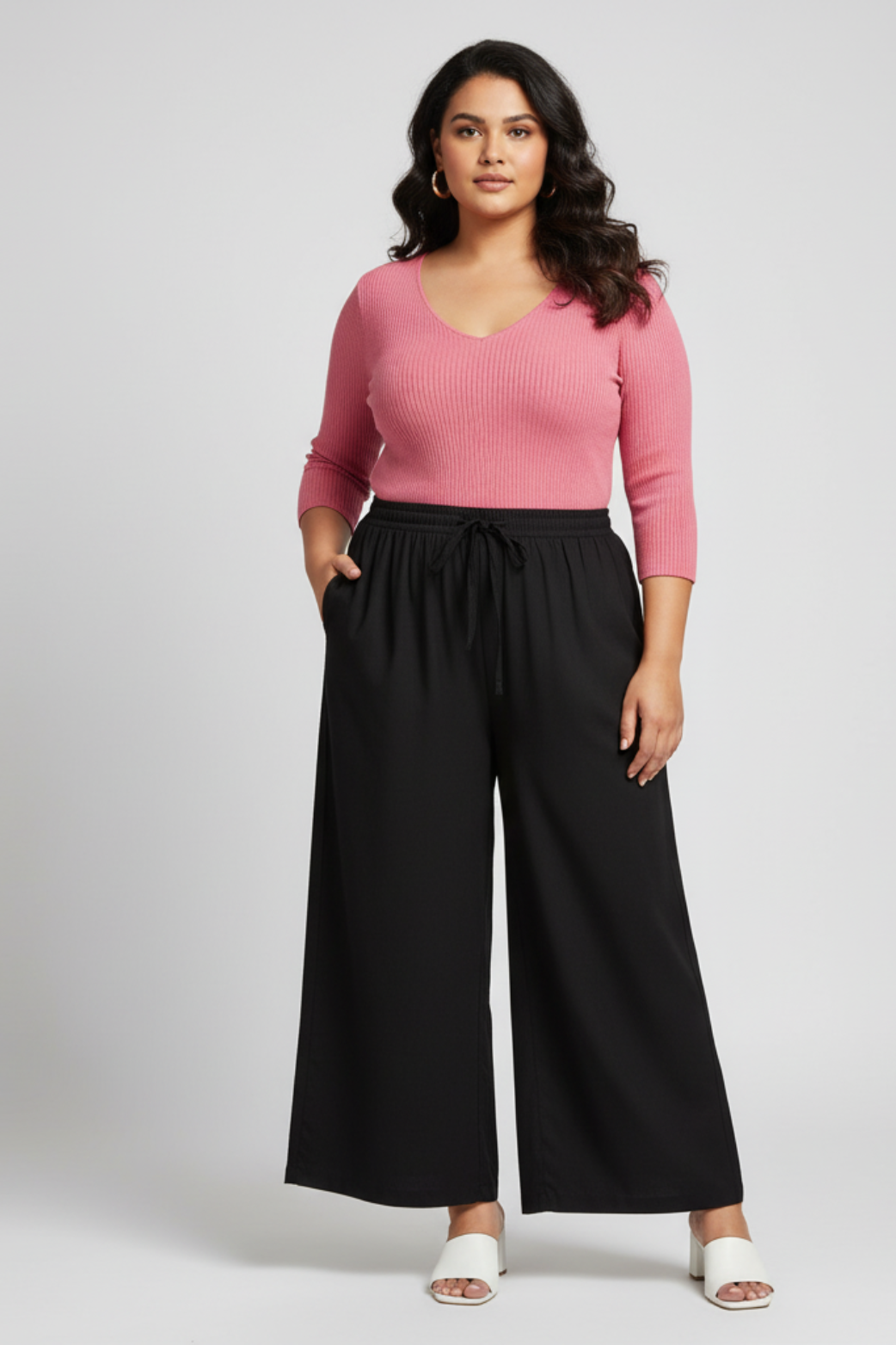 Women Plain Black Palazzo Pant