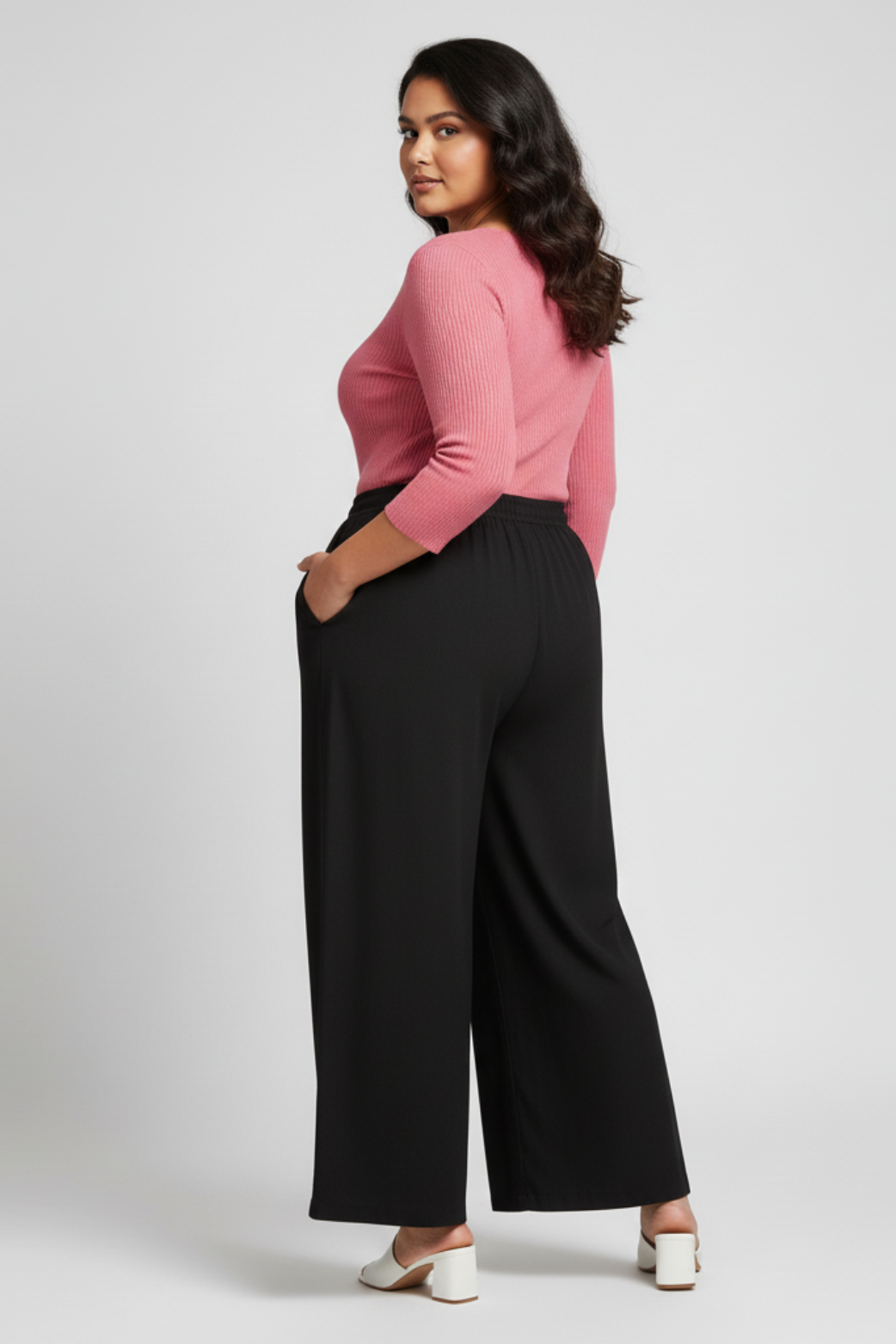 Women Plain Black Palazzo Pant