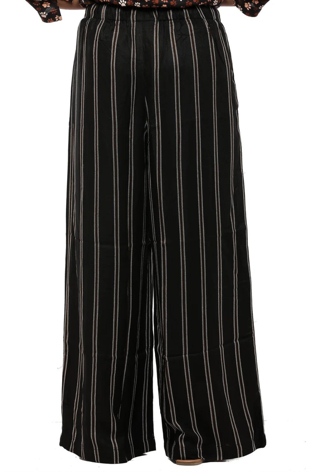 Women Palazzo Pant (Black Stripes)