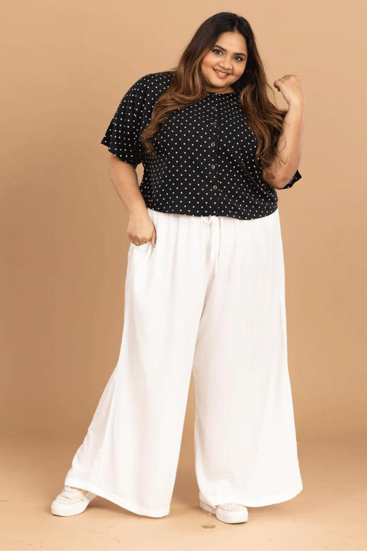 Women Plain White Palazzo Pant