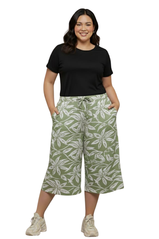 Women  Printed 3/4th Palazzo Pant