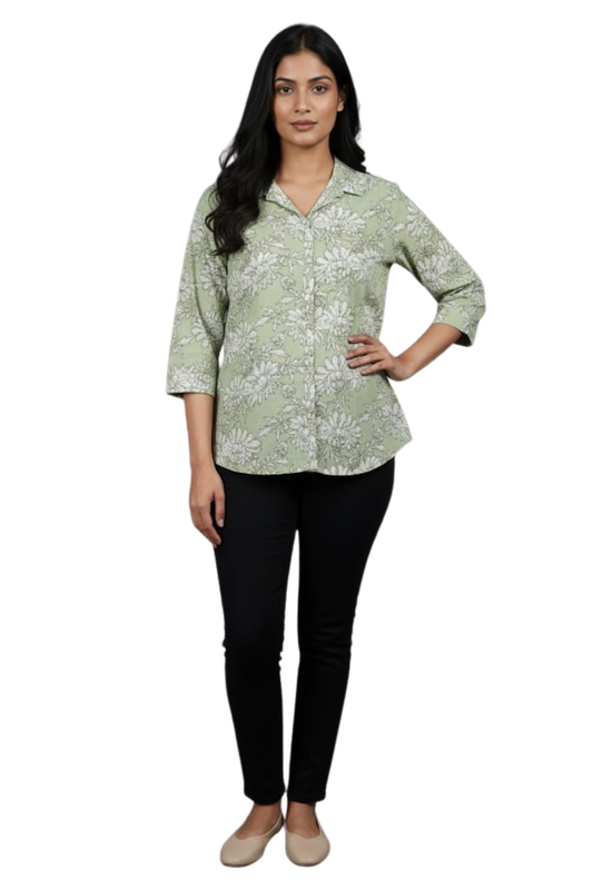 Women Flower Printed Shirt