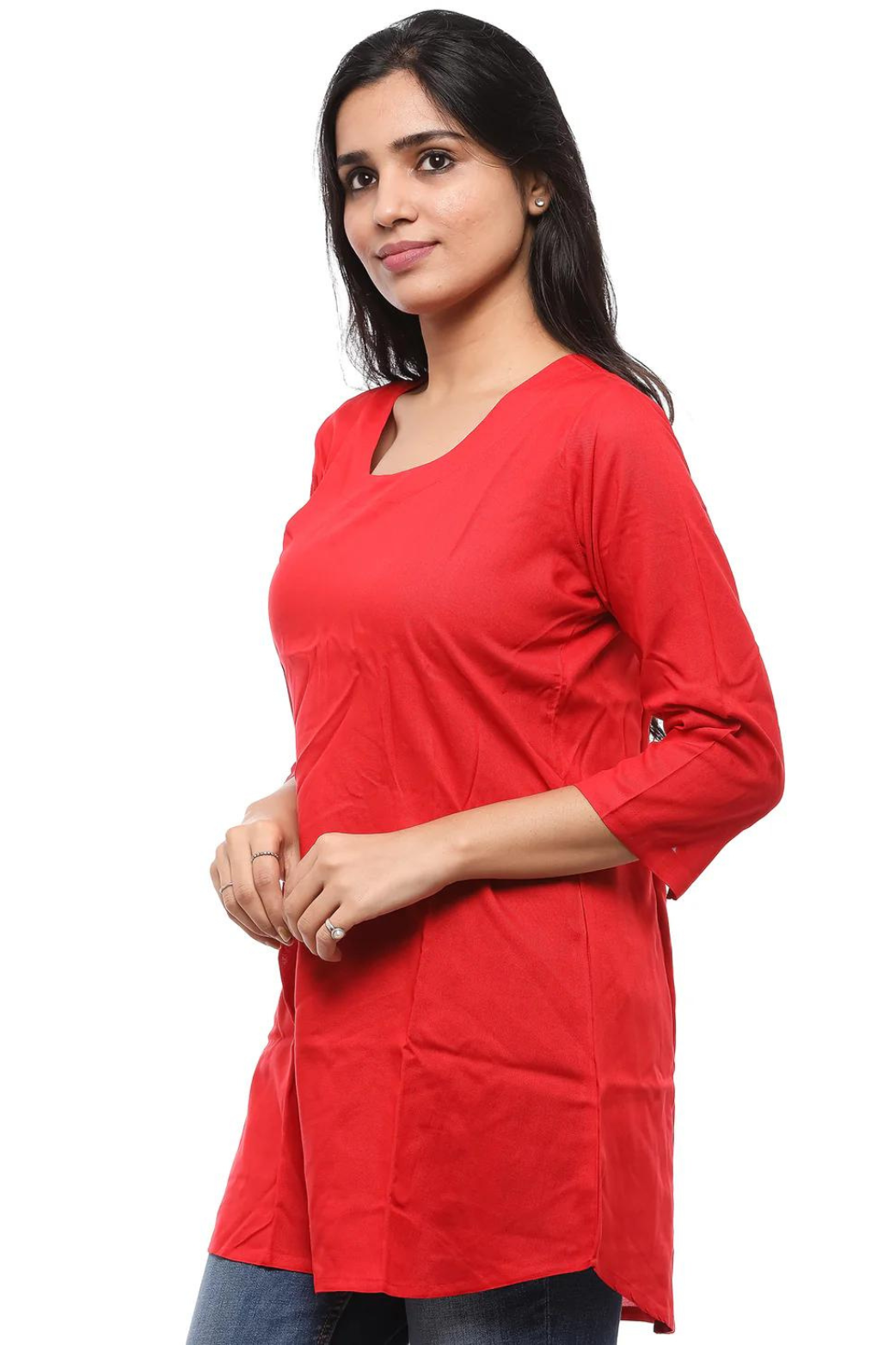 Women Round Neck Tunic Top