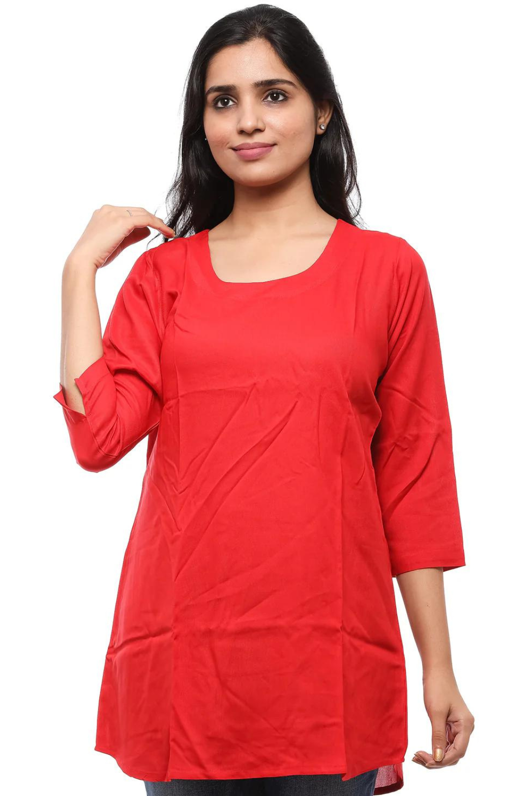 Women Round Neck Tunic Top