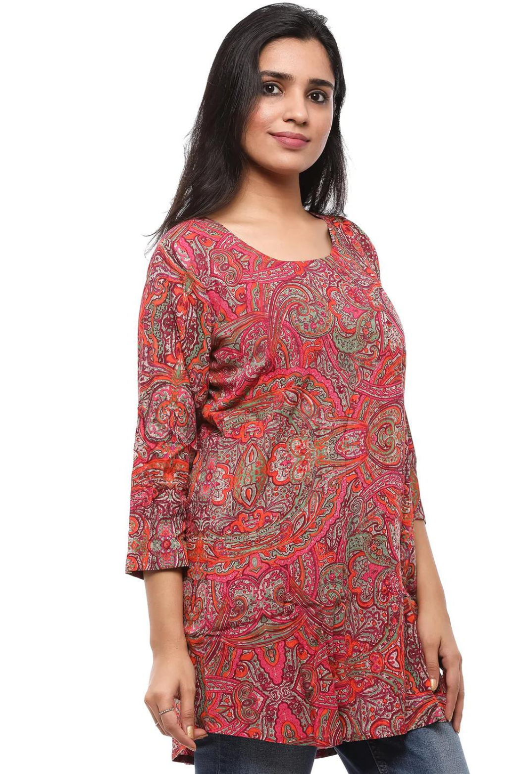 Women Round Neck Tunic Top