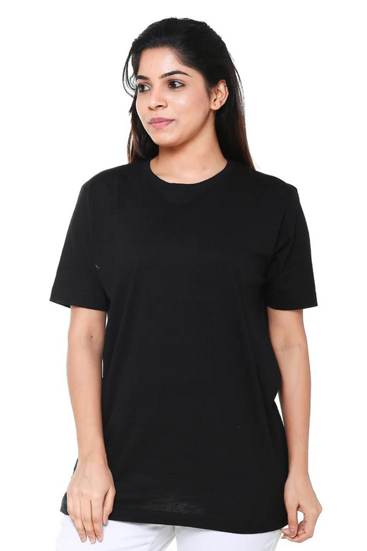 Women T- Shirt Plain Black