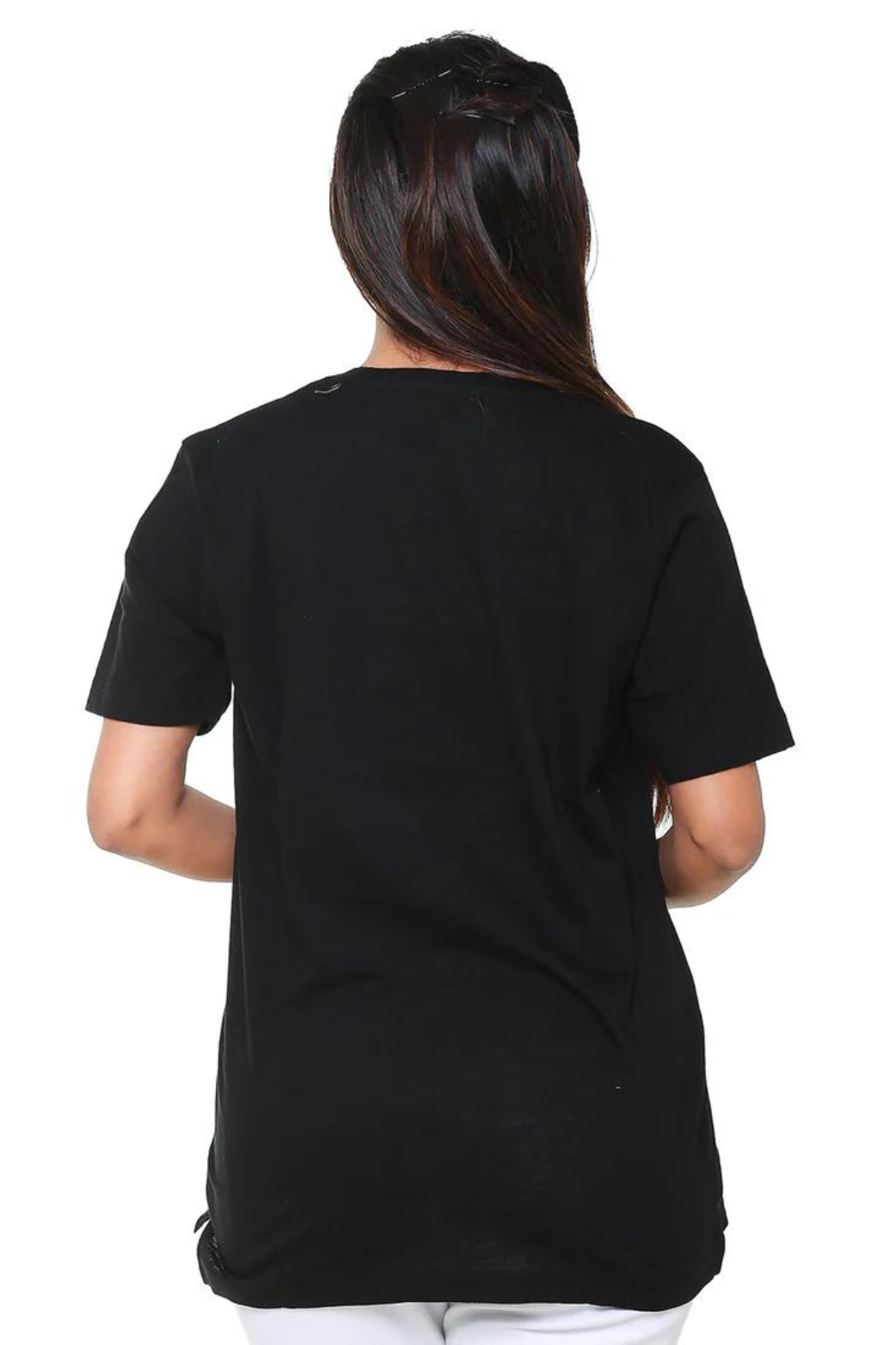 Women T- Shirt Plain Black