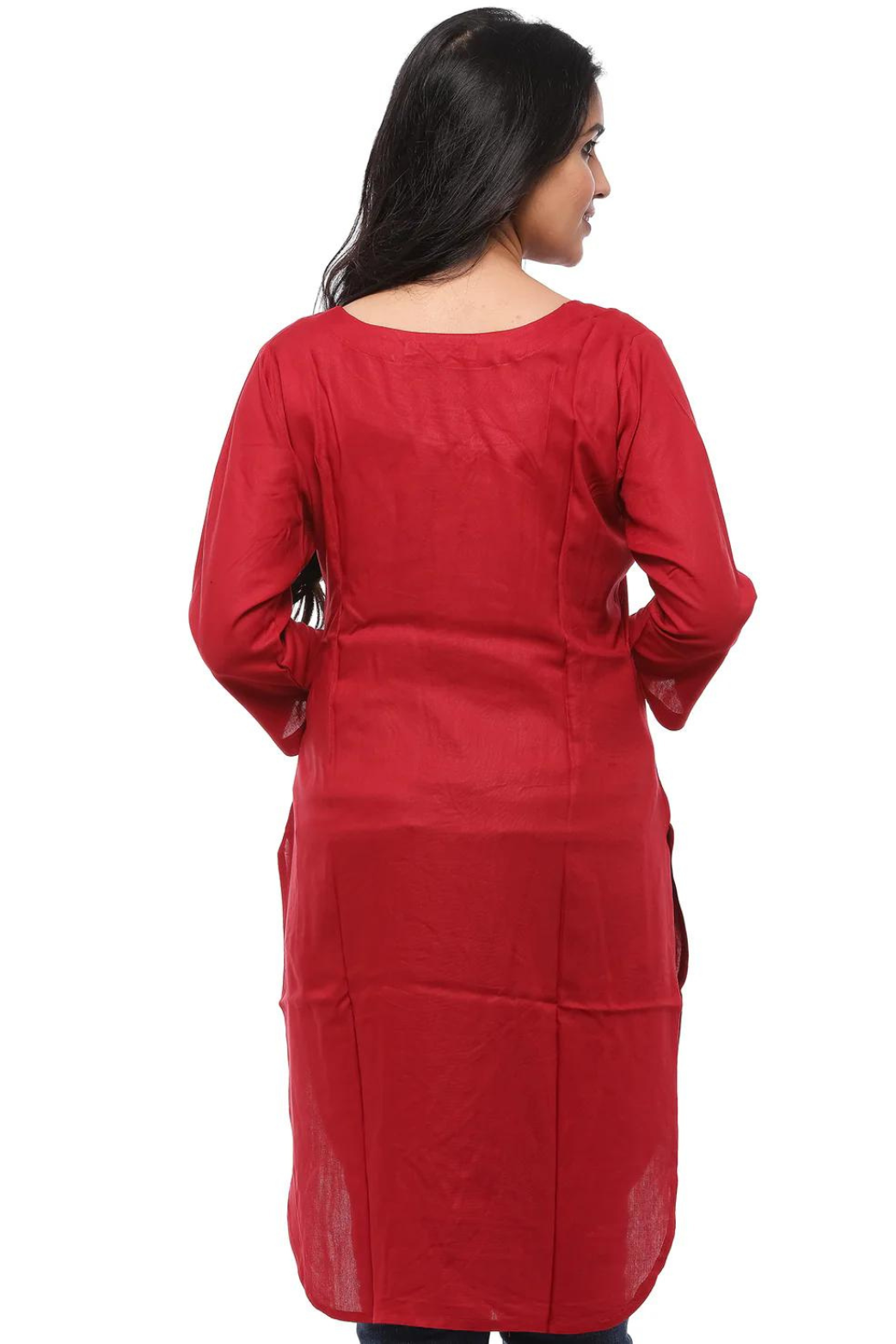 Women Round Neck Knee Length Kurta