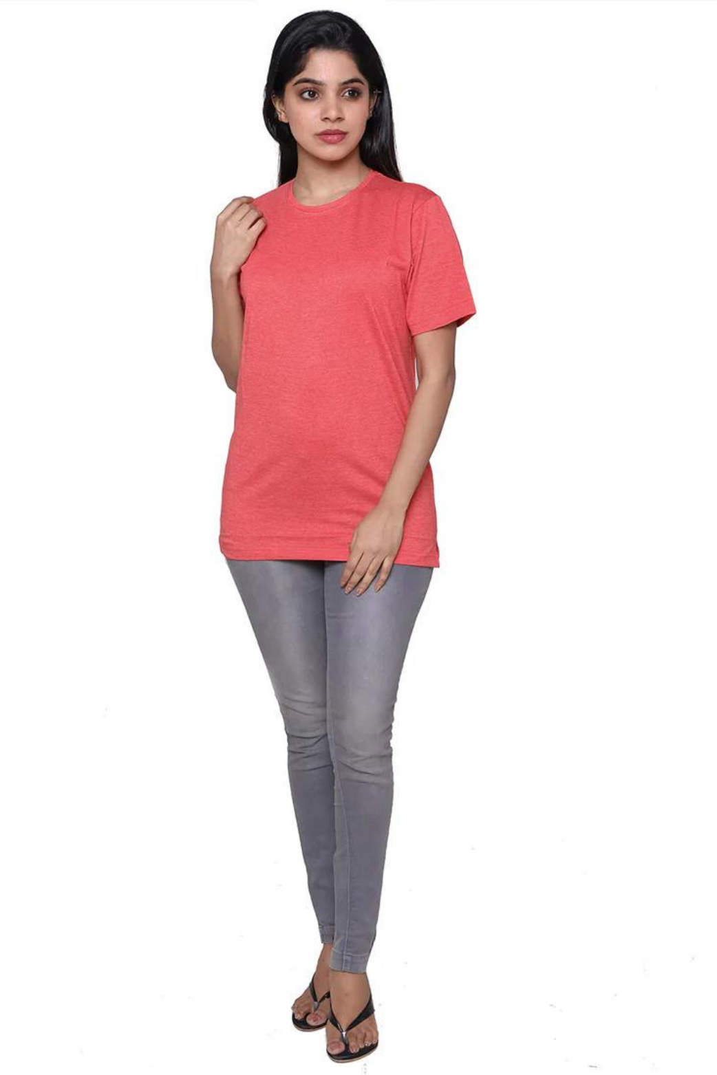 Women Plain Round Neck T-Shirt