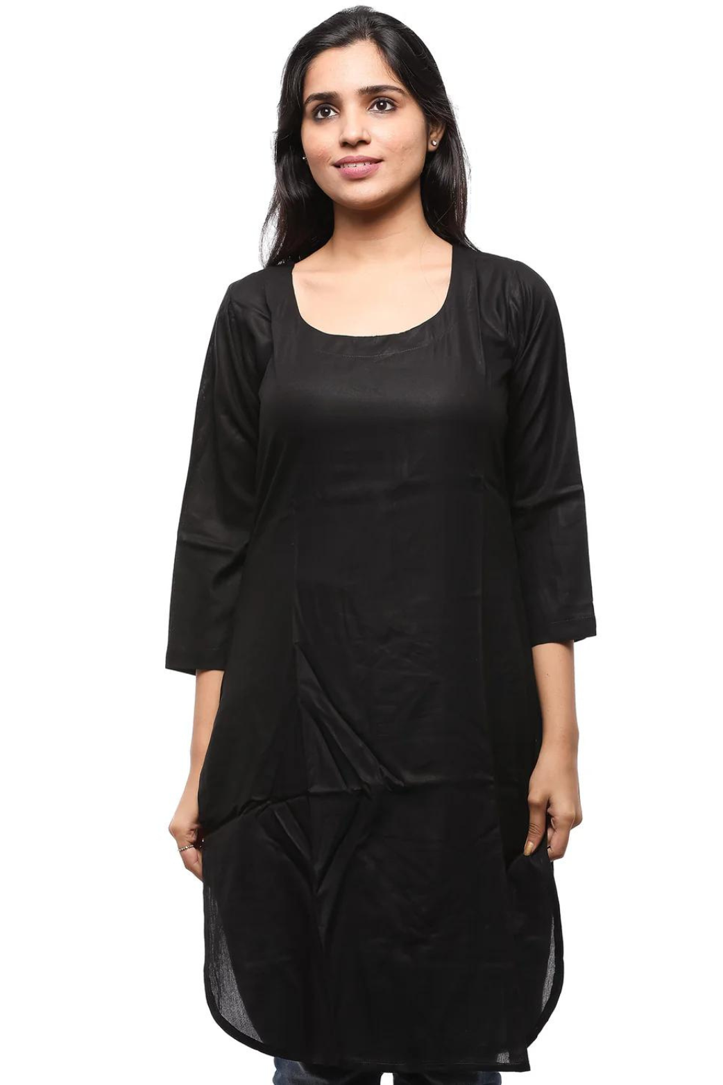 Women Round Neck Knee Length Kurta