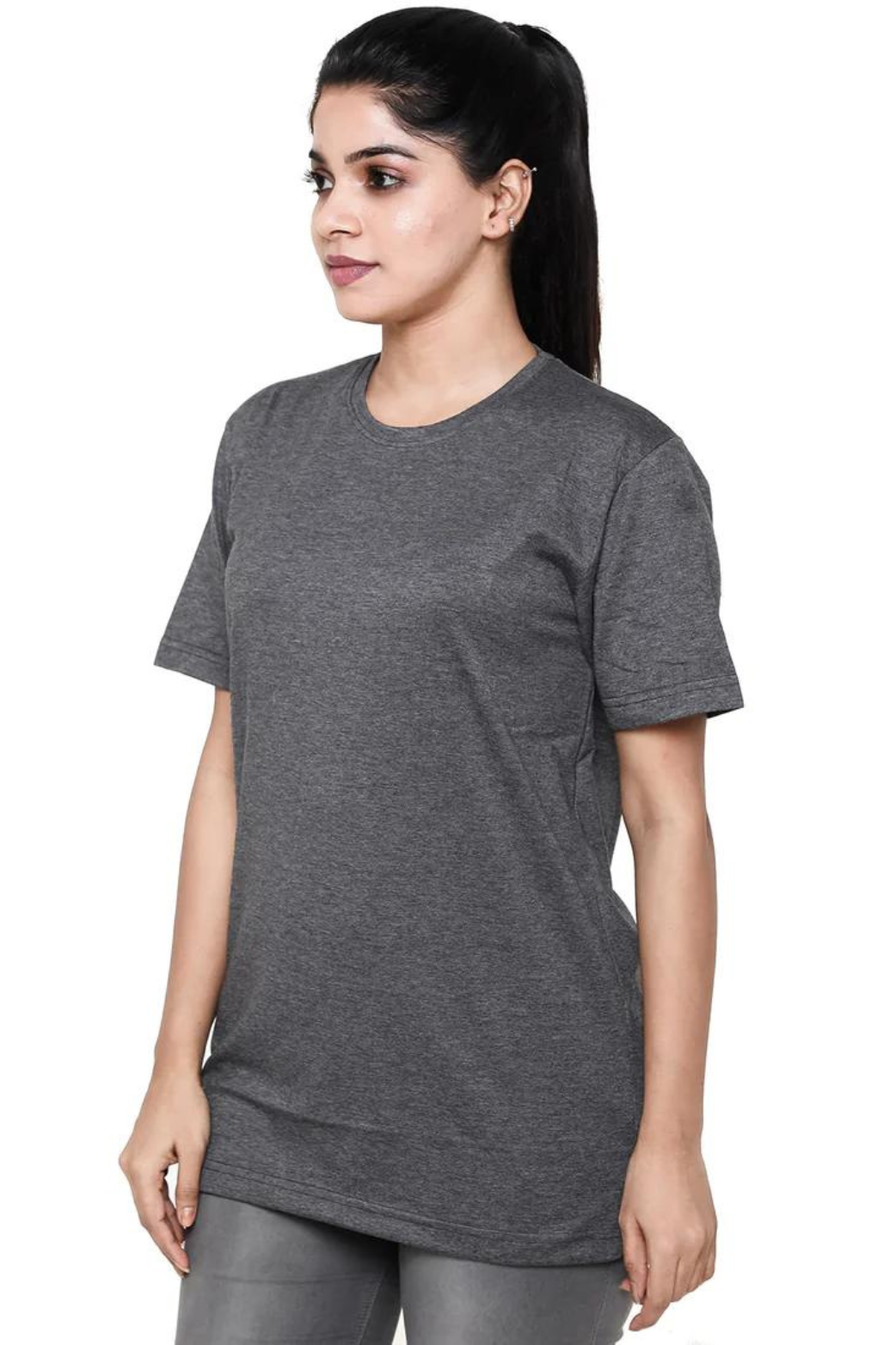 Women Plain Round Neck T- Shirt