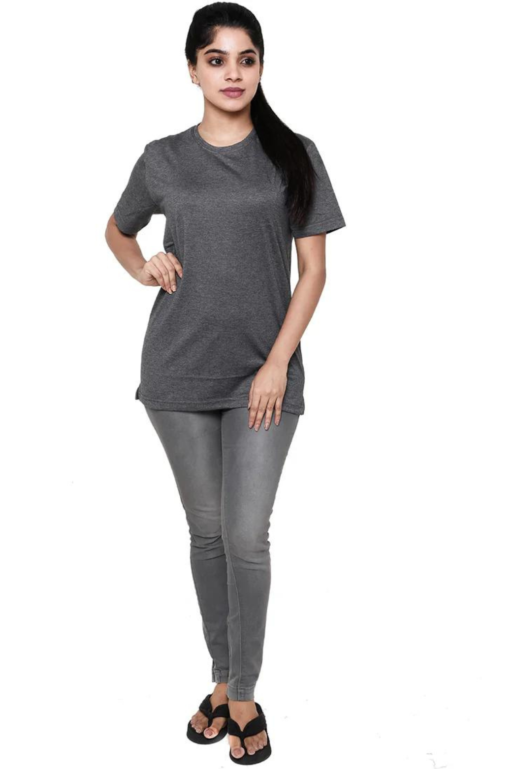 Women Plain Round Neck T- Shirt