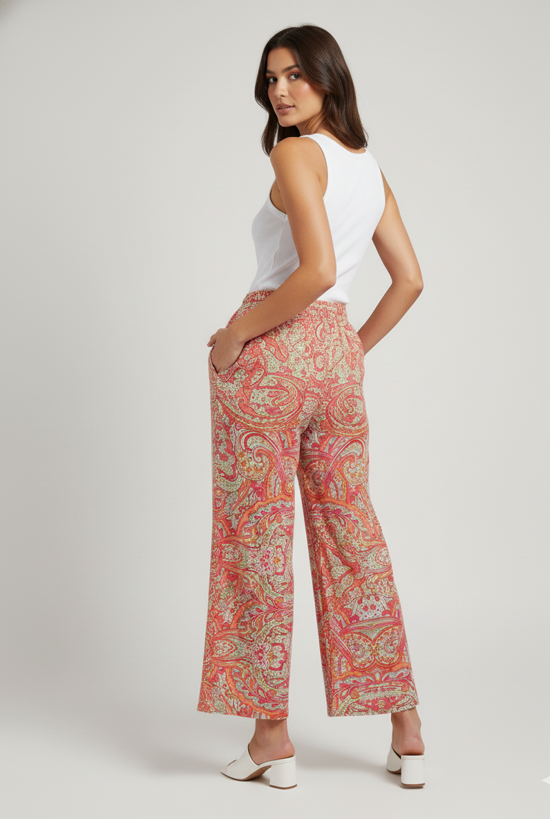 Women Orange  Printed Palazzo Pant