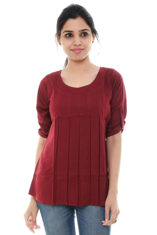 Women Round Neck Tunic Top